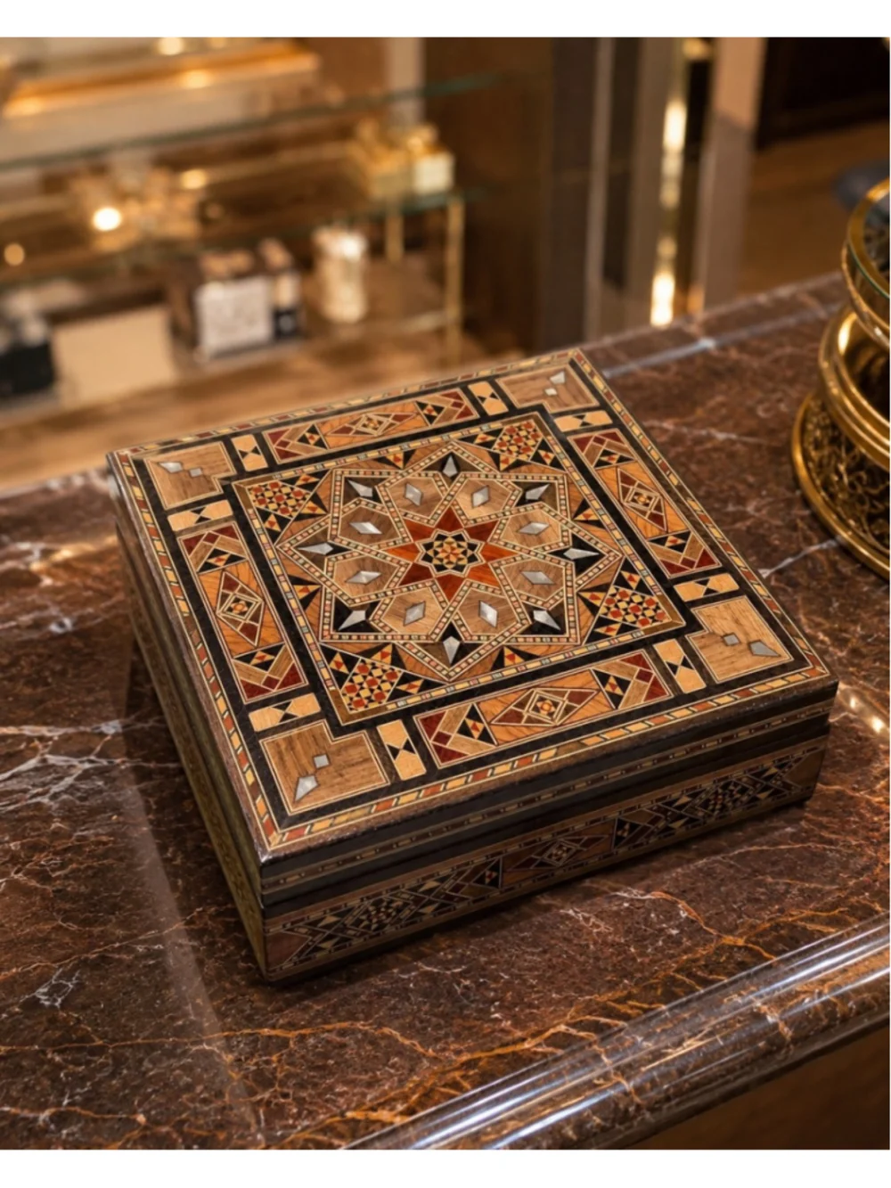 Luxury Handmade Mosaic Wooden Jewelry Box – (video Available)
